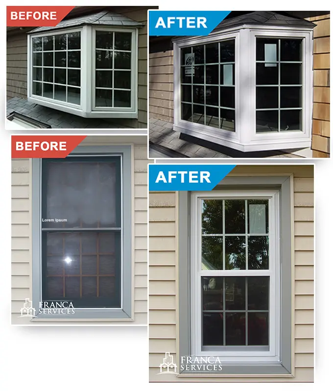 Vinyl Windows Installed Before and After
