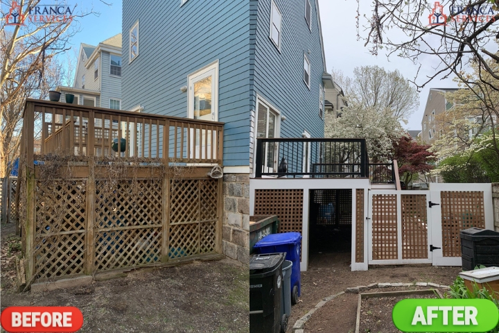 Wood Deck replacement before and after. Get a Quote Right Now