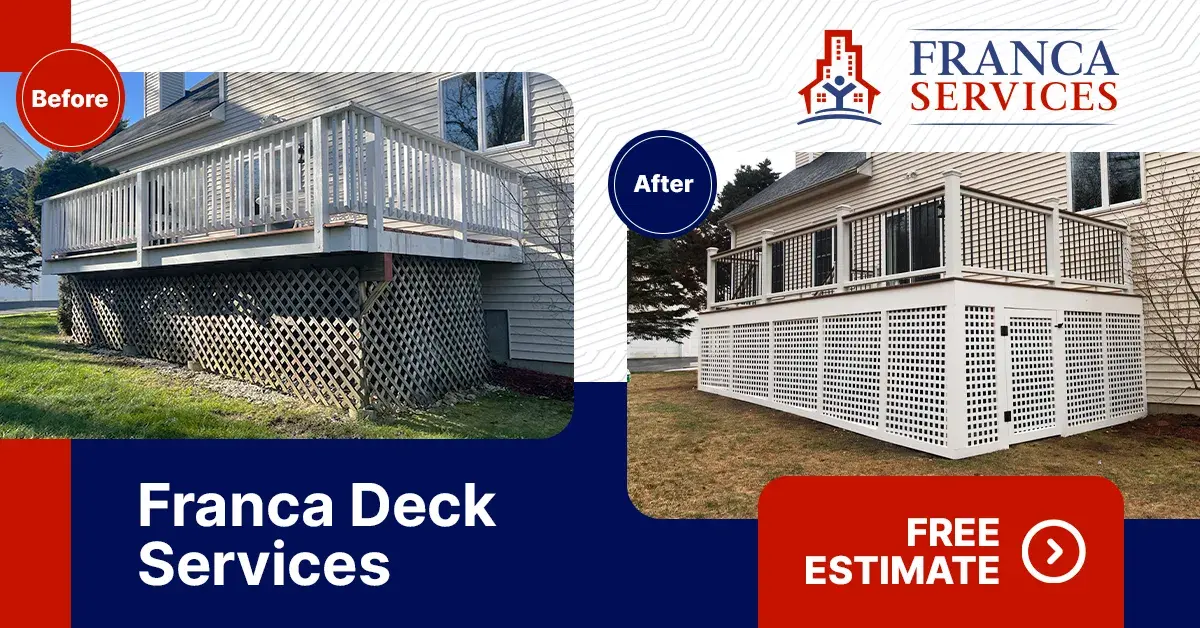 Deck builders at Boston area, before and after