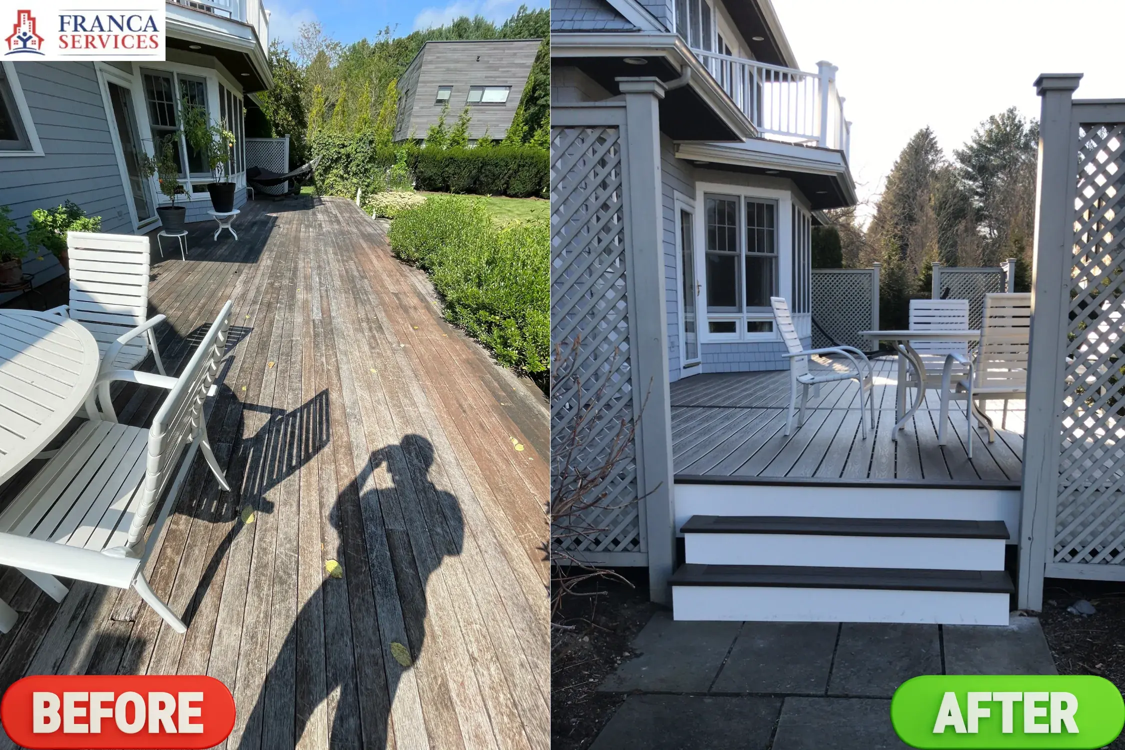 Deck building before and after. Get a Quote Right Now