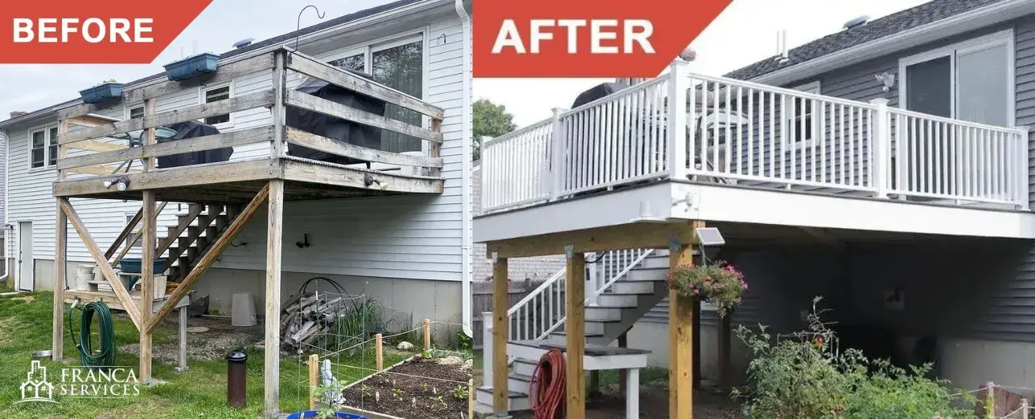 Deck before and after - Replacement