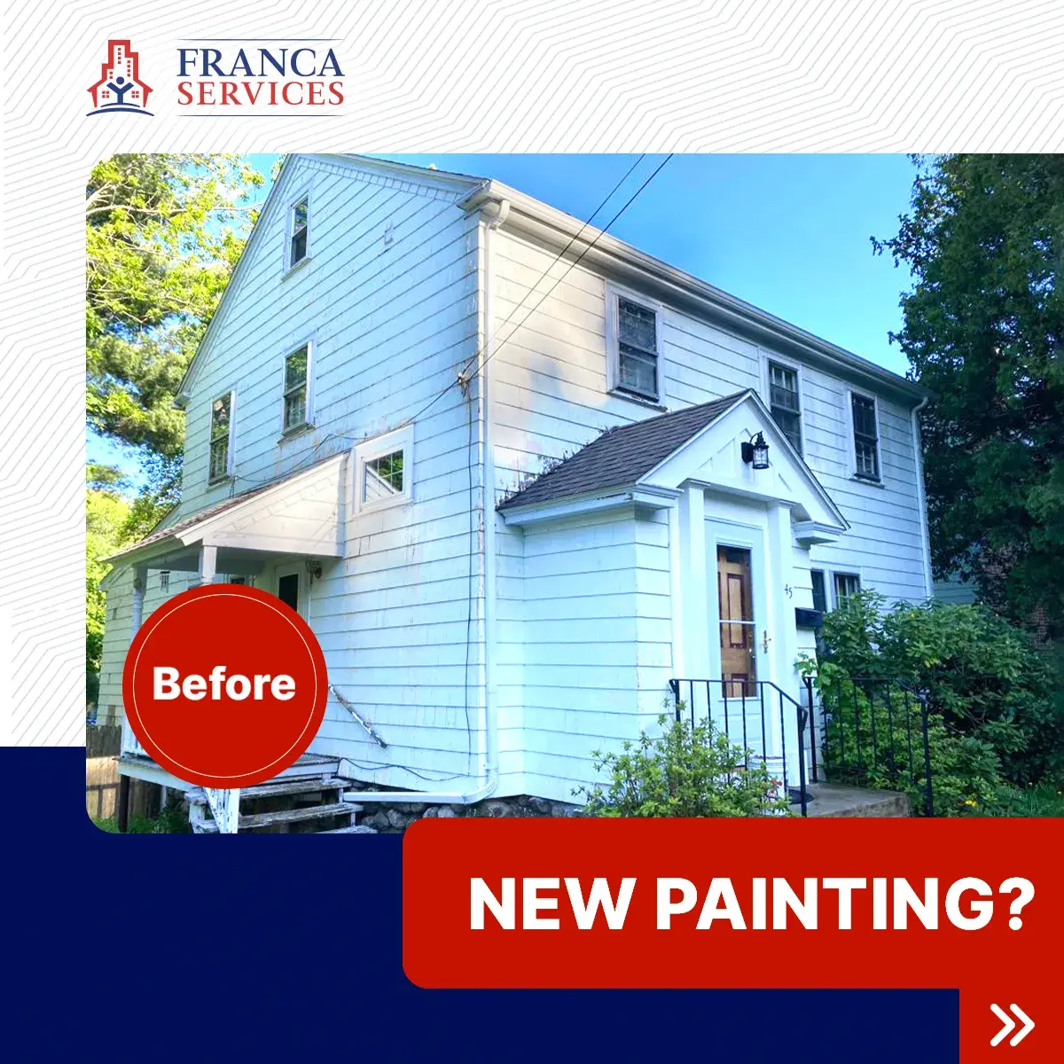 Exterior painting at Dorchester Massachusetts before