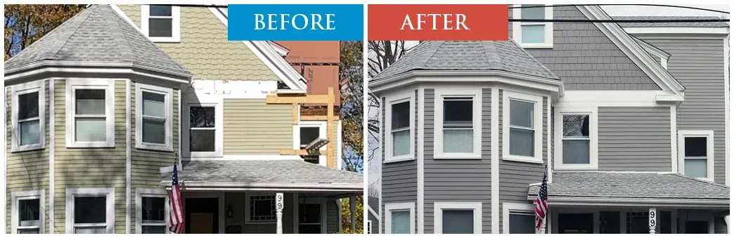 Wood Siding Before and After